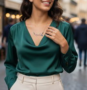 925 Sterling Silver Classic Infinity Pendant Necklace with Adjustable Length